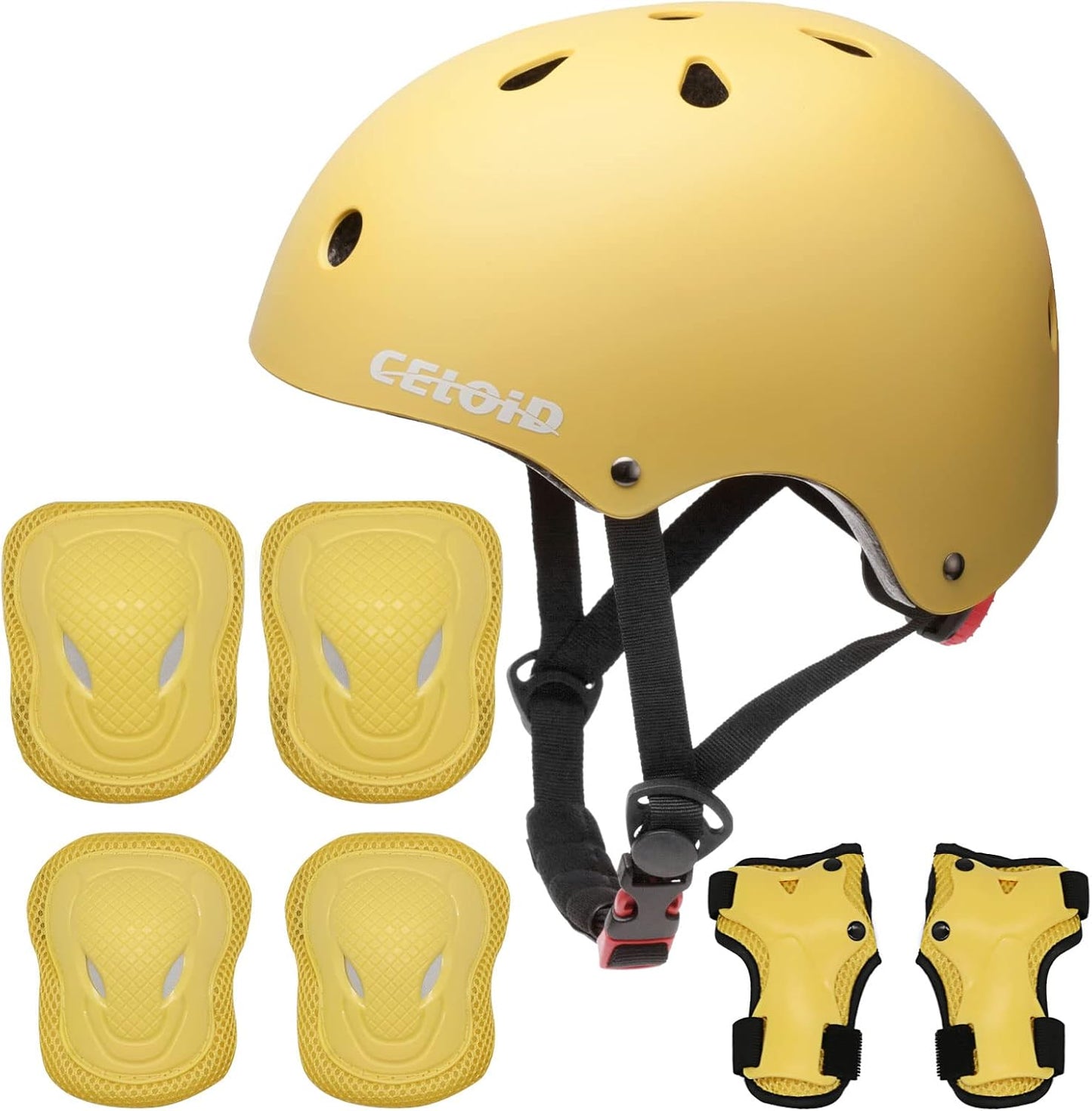 Kids Bike Skateboard Helmet Pad Set,Toddler Cyling Protective Gear Knee & Elbow Pads Wrist Guards for 5-8-10-12-14-16 Years Girls Boys Bicycle Scooter Roller Skate Inline Skating Rollerblading