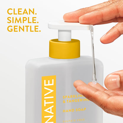 Liquid Hand Soap, Sparkling Lemon & Tangerine Scent, Non-Drying Formula for Soft, Smooth Hands, Made with Plant-Based Cleansers, Sulfate & Paraben Free, 13 oz Bottle