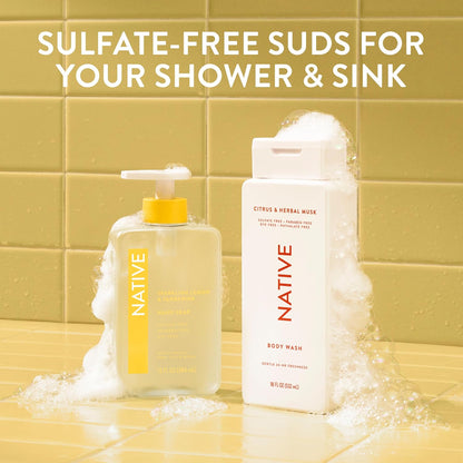 Liquid Hand Soap, Sparkling Lemon & Tangerine Scent, Non-Drying Formula for Soft, Smooth Hands, Made with Plant-Based Cleansers, Sulfate & Paraben Free, 13 oz Bottle