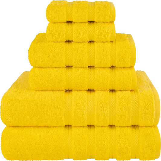 100% Cotton Luxury Turkish Towels, 6 Piece Towel Set | Soft Absorbent Quick Dry OEKO Tex Standard 100 Certificated Durable Machine Washable Breathable Premium Hotel Quality