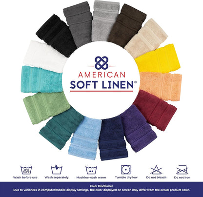 100% Cotton Luxury Turkish Towels, 6 Piece Towel Set | Soft Absorbent Quick Dry OEKO Tex Standard 100 Certificated Durable Machine Washable Breathable Premium Hotel Quality