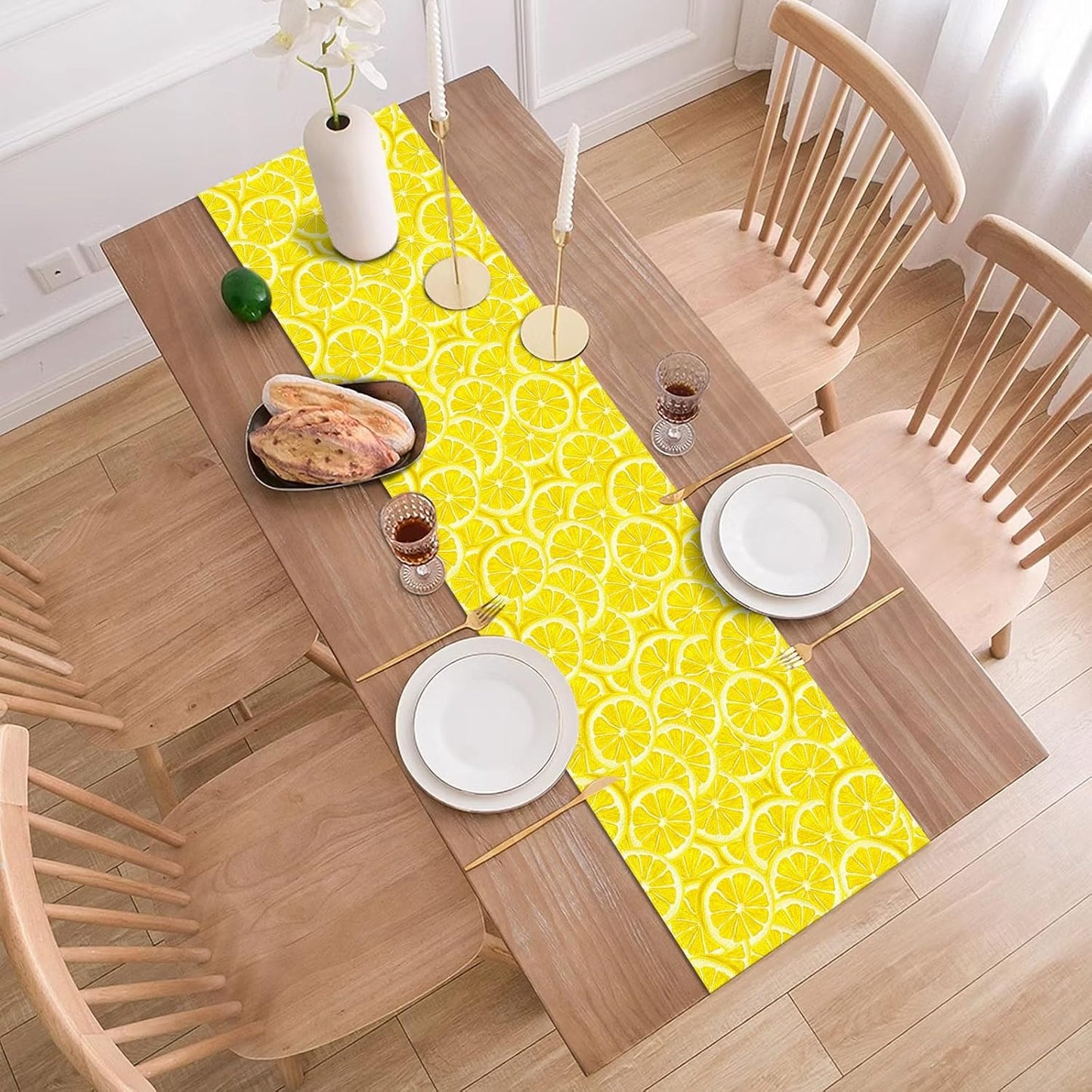 Summer Lemon Table Runner Lemon Party Decoration Lemonade Stand Dining Room Home Kitchen Table Decor