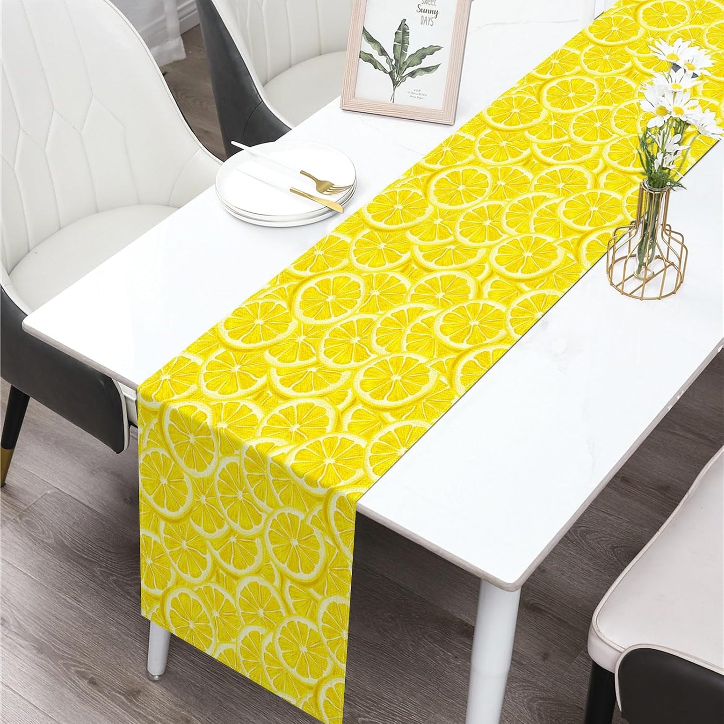 Summer Lemon Table Runner Lemon Party Decoration Lemonade Stand Dining Room Home Kitchen Table Decor