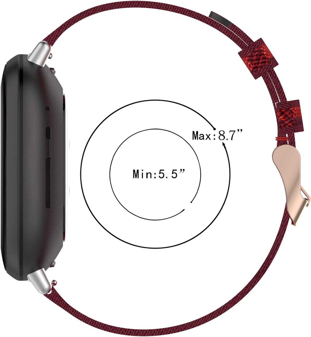 Canvas Quick Release Band Strap Compatible with Fitbit Sense 2/Sense/Versa 4/Versa 3 Band for Women Men Lightweight Fabric Replacement Woven Bracelet Wristband for Versa 4 Smartwatch