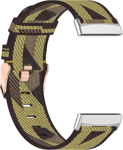 Canvas Quick Release Band Strap Compatible with Fitbit Sense 2/Sense/Versa 4/Versa 3 Band for Women Men Lightweight Fabric Replacement Woven Bracelet Wristband for Versa 4 Smartwatch