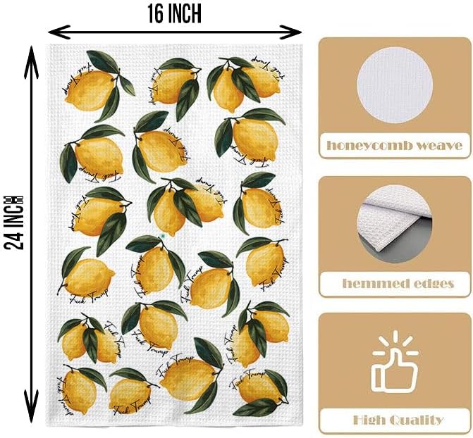 Lemons & Attitude Kitchen Towel Gift Friends Family - Funny Political Home Decor - F*Ck Donald Tru Towel - Lemons Dishes Towels - Soft & Absorbent Kitchen Towels for Anti President