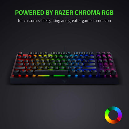 BlackWidow V3 TKL Mechanical Gaming Keyboard: Yellow Mechanical Switches Linear & Silent - Chroma RGB - Compact Form Factor - Programmable Macros Snap Tap