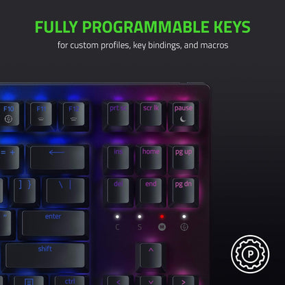 BlackWidow V3 TKL Mechanical Gaming Keyboard: Yellow Mechanical Switches Linear & Silent - Chroma RGB - Compact Form Factor - Programmable Macros Snap Tap