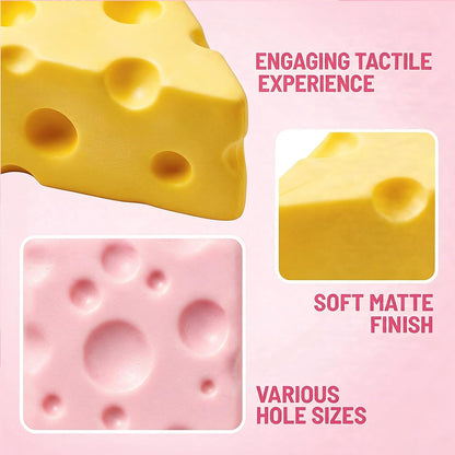 2PCS Cheese Squishy, Pink Square and Yellow Triangle Shapes, Handheld Items for Daily Use and Focus Assistance, Portable Design for Various Activities