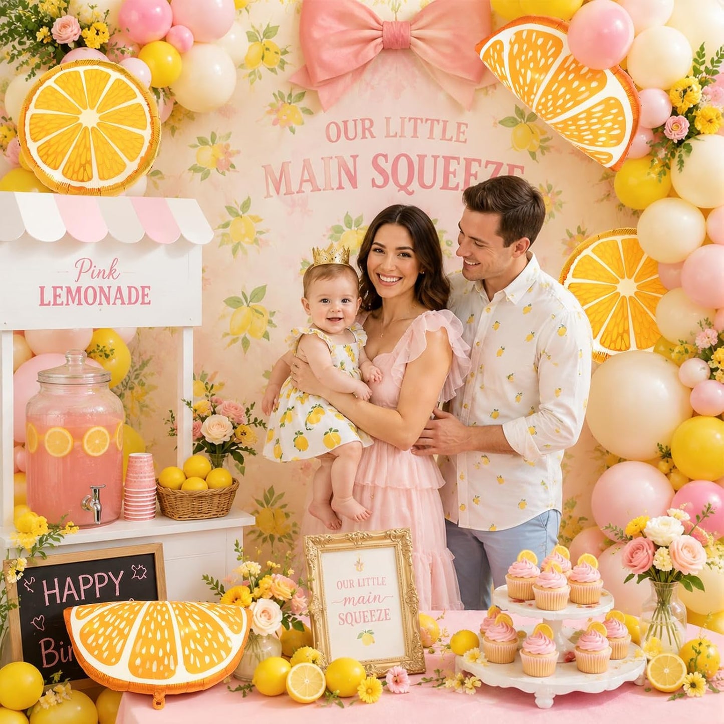 Lemon Balloons Arch Kit Yellow Pink Balloon Garland Kit Fruit Lemon Balloon | Pastel Yellow Light Pink Foil Balloons Lemonade Party Balloon for main squeeze Bridal Shower Summer Birthday Decorations