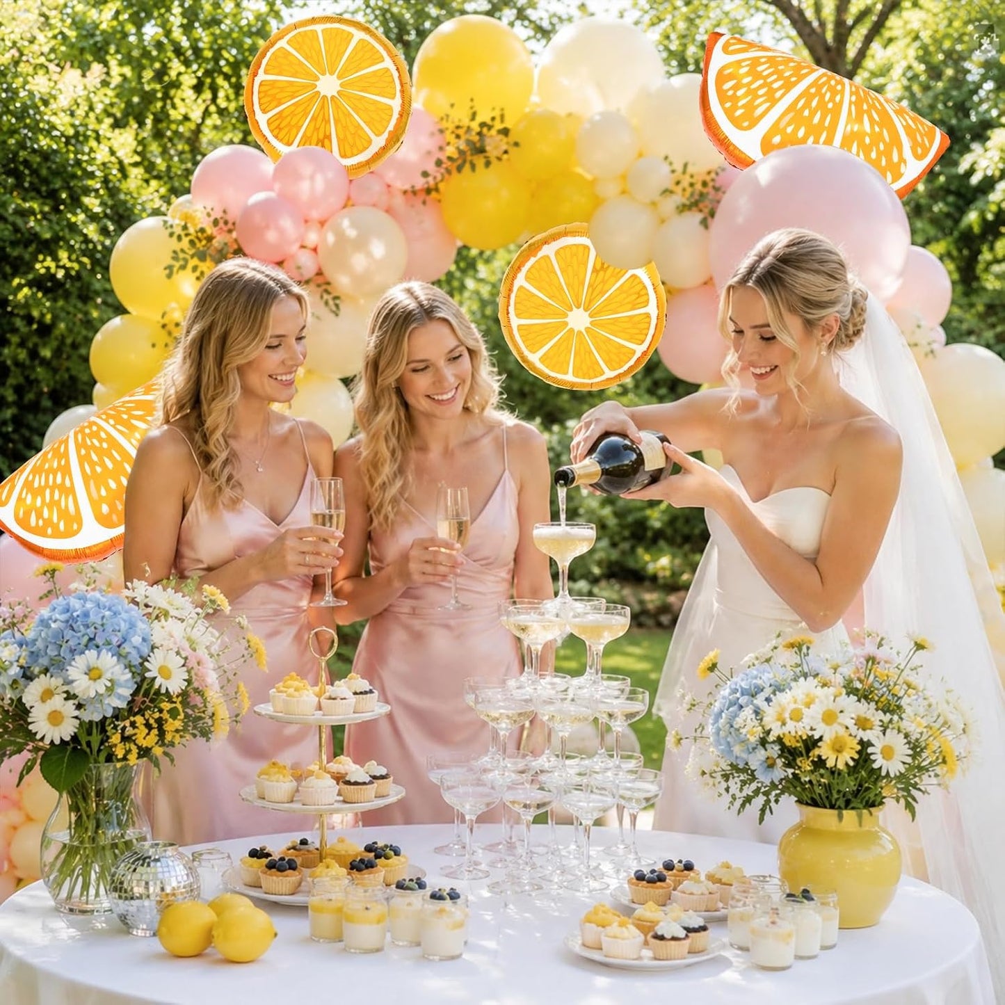 Lemon Balloons Arch Kit Yellow Pink Balloon Garland Kit Fruit Lemon Balloon | Pastel Yellow Light Pink Foil Balloons Lemonade Party Balloon for main squeeze Bridal Shower Summer Birthday Decorations