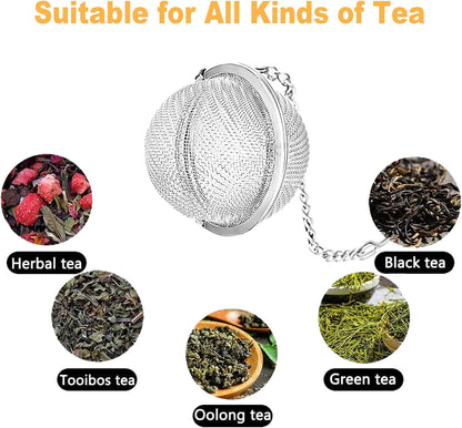 Stainless Steel Tea Infusers, Set of 2 Tea Strainer Tea Ball with Honeybee & Flower Charms for Loose Leaf Tea