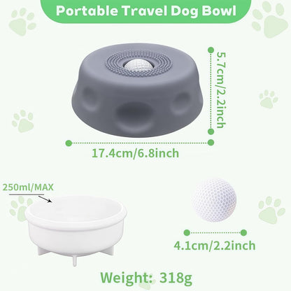 Dog Licking Bowl with Rolling Ball, Food Grade Silicone Slow Feeder, Anti-Slip Anxiety Relief Interactive Bowl for Dogs & Cats（Yellow）
