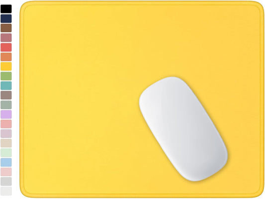 Mouse Pad, Premium-Textured Square Mousepad 10.2 x 8.3 Inch, Stitched Edge Anti-Slip Waterproof Rubber Pretty Cute Computer Mat for Office Gaming Laptop Women Kids Apricot Yellow