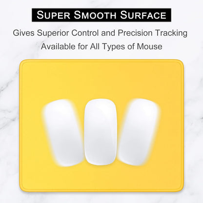 Mouse Pad, Premium-Textured Square Mousepad 10.2 x 8.3 Inch, Stitched Edge Anti-Slip Waterproof Rubber Pretty Cute Computer Mat for Office Gaming Laptop Women Kids Apricot Yellow