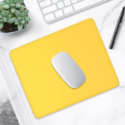 Mouse Pad, Premium-Textured Square Mousepad 10.2 x 8.3 Inch, Stitched Edge Anti-Slip Waterproof Rubber Pretty Cute Computer Mat for Office Gaming Laptop Women Kids Apricot Yellow