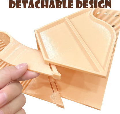 Hermit Crab Accessories Set – 3-in-1 Hideout with Climbing Tunnel & Burrow Cave, Reptile Hide for Leopard Gecko, Also Suits Small Snakes, Frogs, and Amphibians (Yellow)