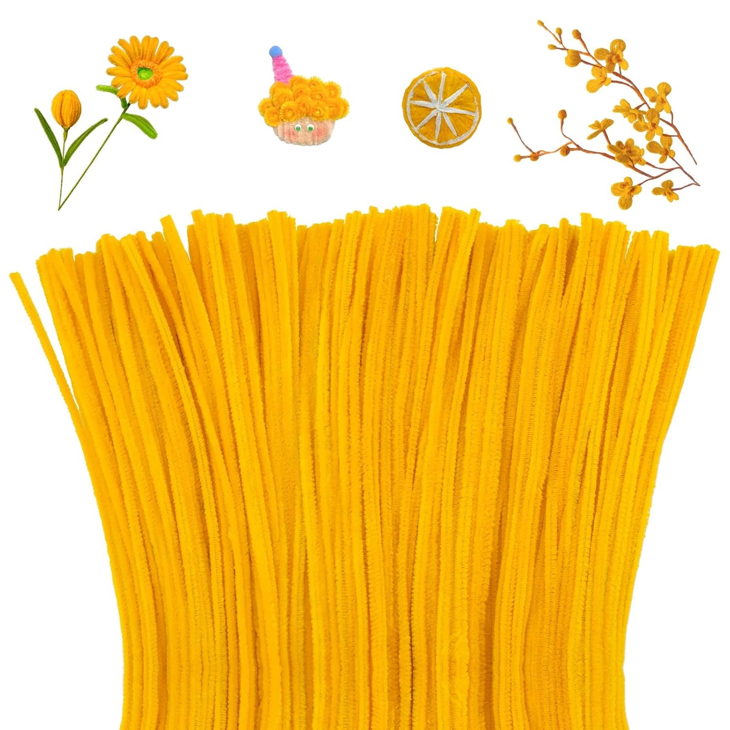 200Pcs Pipe Cleaners, Chenille Stems Pipe Cleaner Craft Supplies | Pipe Cleaners Craft, Fuzzy Sticks Christmas Craft Supplies for DIY Art & Creative Crafts Decorations, Golden