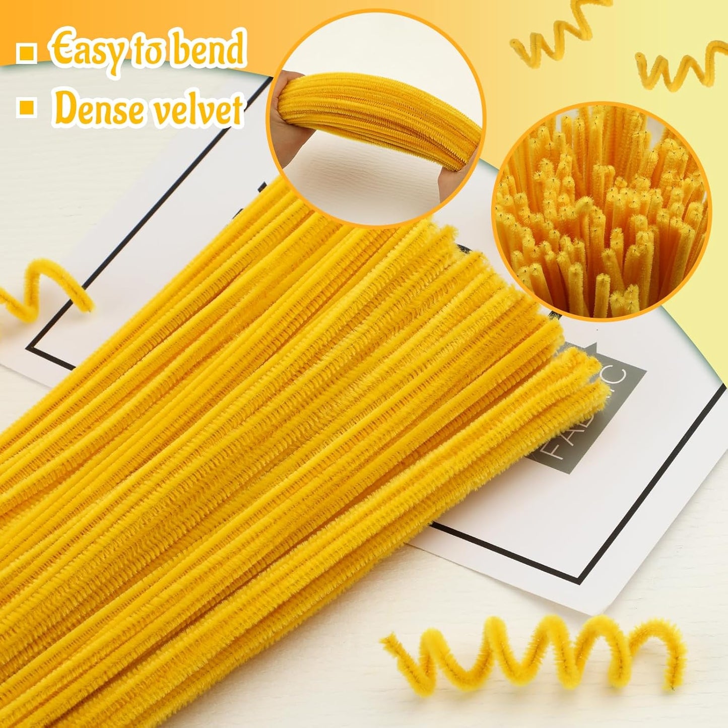 200Pcs Pipe Cleaners, Chenille Stems Pipe Cleaner Craft Supplies | Pipe Cleaners Craft, Fuzzy Sticks Christmas Craft Supplies for DIY Art & Creative Crafts Decorations, Golden