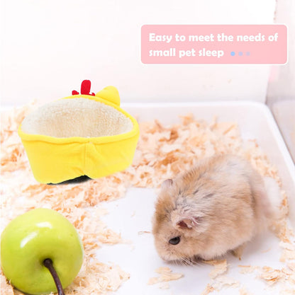 1pc Small Pets Warm Hamster House Cozy Nest for Guinea Pigs Small Animals Fleece Bedding for Comfort Playtime Cute Pet Rest Bed Sofa