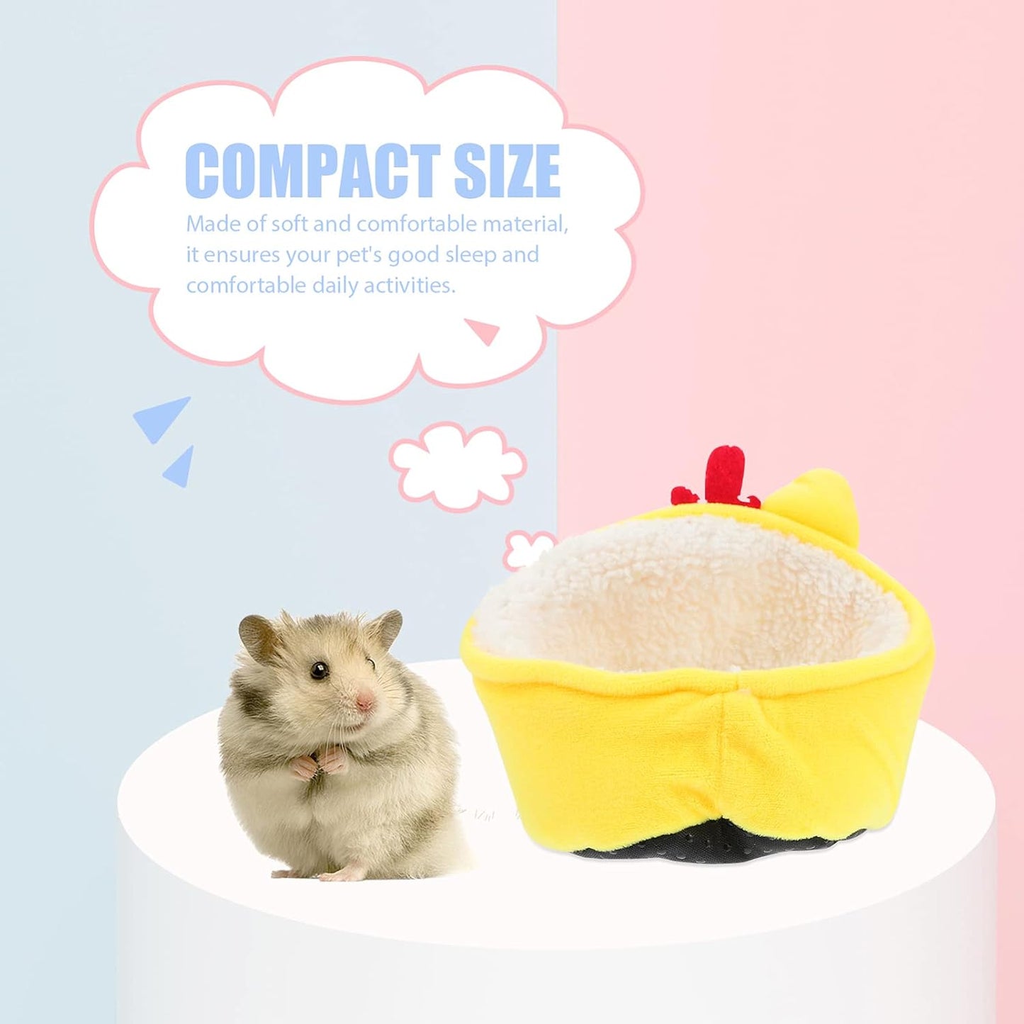 1pc Small Pets Warm Hamster House Cozy Nest for Guinea Pigs Small Animals Fleece Bedding for Comfort Playtime Cute Pet Rest Bed Sofa