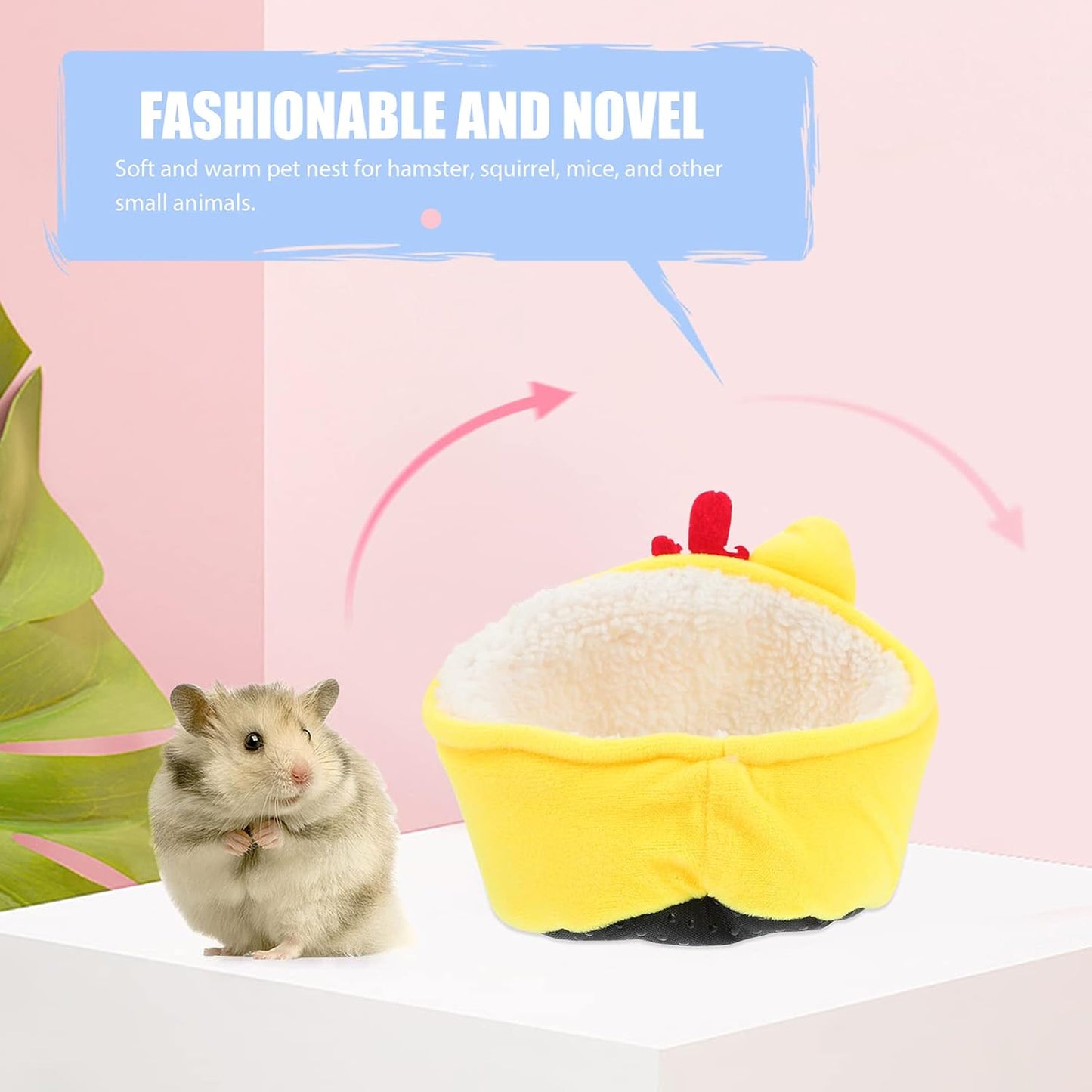 1pc Small Pets Warm Hamster House Cozy Nest for Guinea Pigs Small Animals Fleece Bedding for Comfort Playtime Cute Pet Rest Bed Sofa