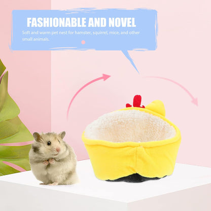 1pc Small Pets Warm Hamster House Cozy Nest for Guinea Pigs Small Animals Fleece Bedding for Comfort Playtime Cute Pet Rest Bed Sofa