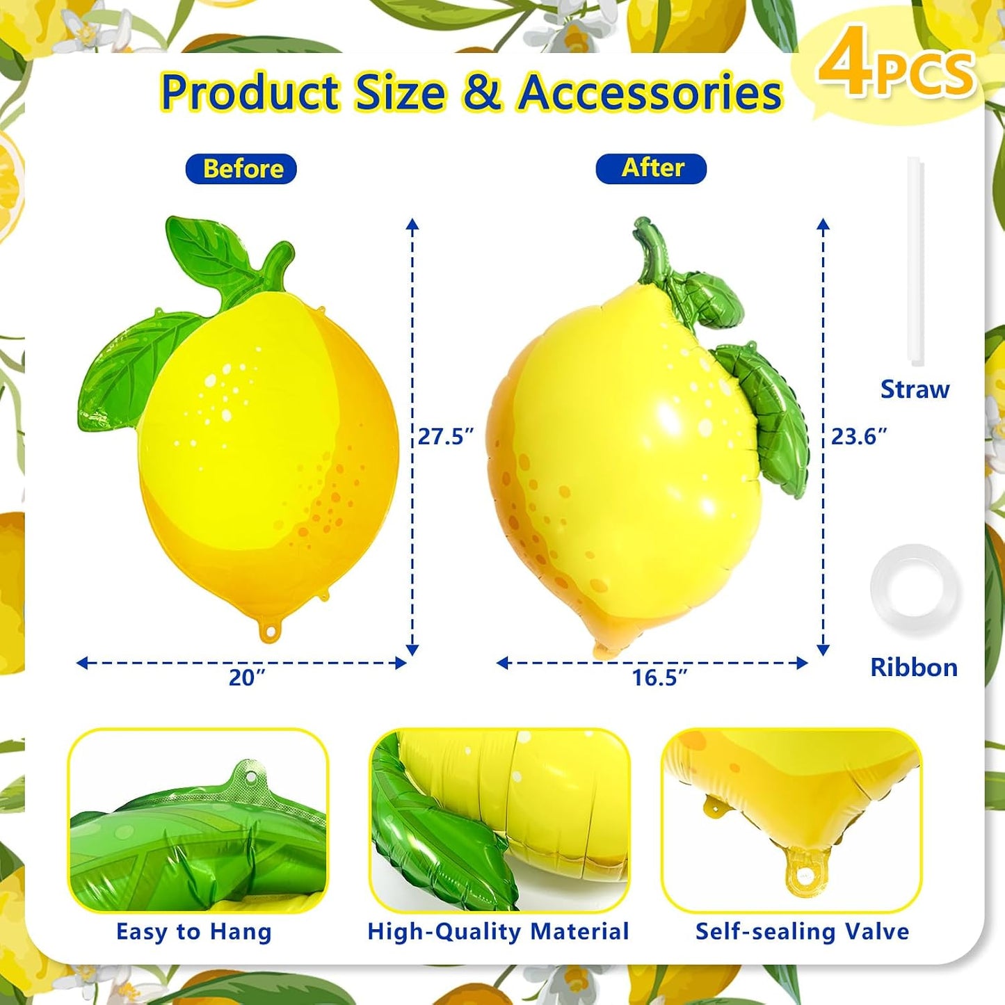 Lemon Foil Balloons She Found Her Main Squeeze Bridal Shower Baby Shower Amalfi Coast Wedding Hawaiian Luau Summer Party Decorations Lemonade Stand Supplies Freshly Graduated Lemon Themed Party Decor