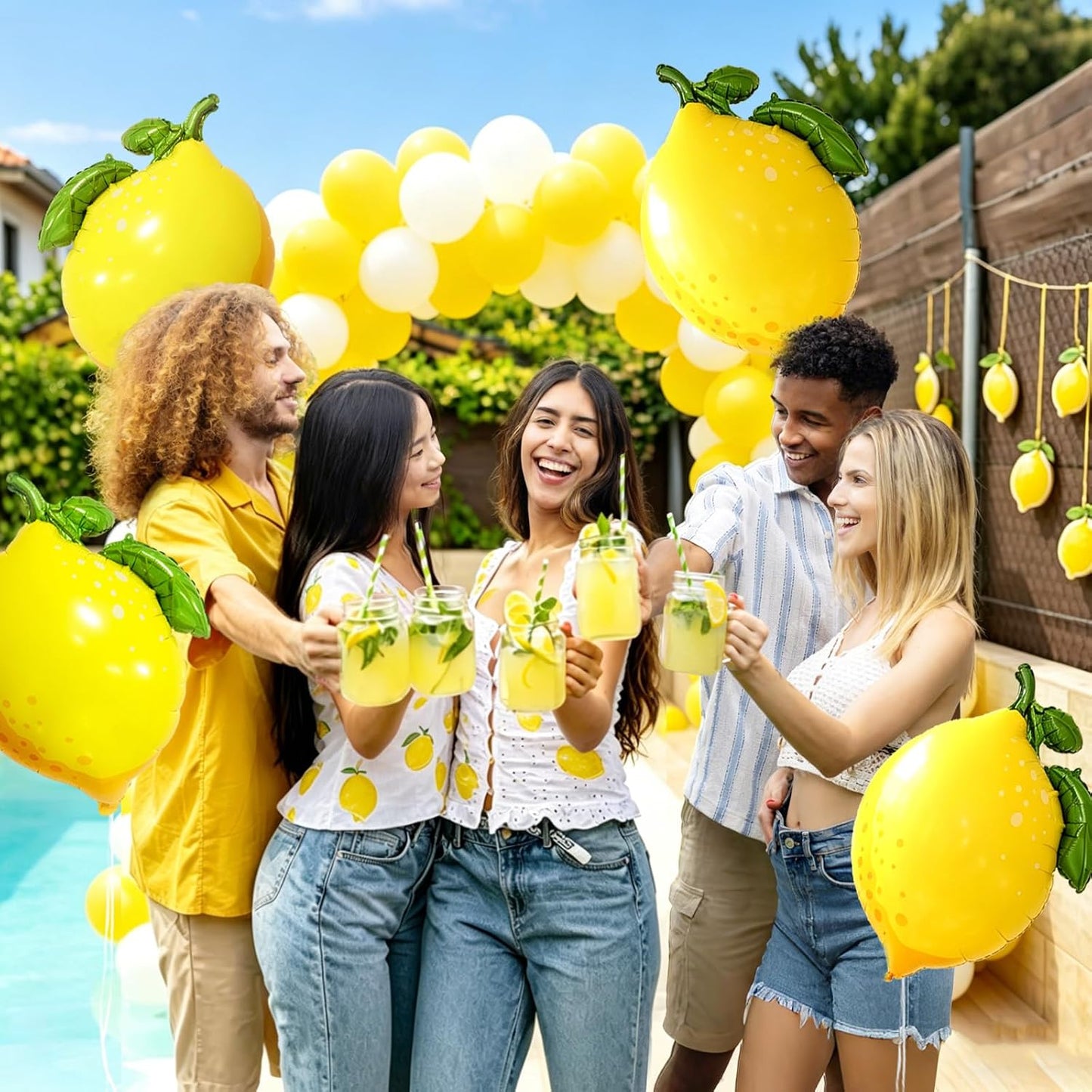 Lemon Foil Balloons She Found Her Main Squeeze Bridal Shower Baby Shower Amalfi Coast Wedding Hawaiian Luau Summer Party Decorations Lemonade Stand Supplies Freshly Graduated Lemon Themed Party Decor