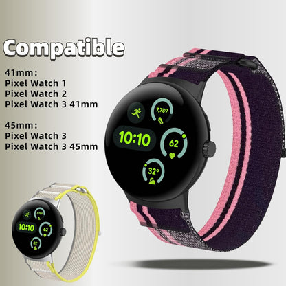 2 Pcs Compatible with Google Pixel Watch 3 41mm 45mm Nylon Watch Band, Breathable Sport Strap for Google Pixel 3/2/1 Adjustable Smartwatch Bands Men Women
