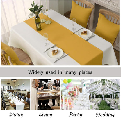 Table Runner Yellow 12 x 72 Inches Long Vivid Fall Yellow Table Runner for Wedding Family Dinner Indoor/Outdoor Picnics Table Handmade Table Runners 12" x 72" 1 Piece
