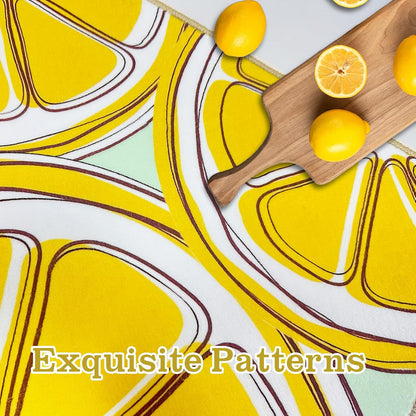 Washable Lemon Runner Rug 2x6 Yellow Lemons Rug with Non-Slip Backing Low Pile Runner Rugs for Kitchen Hallway Laundry Entryway Indoor 6ft