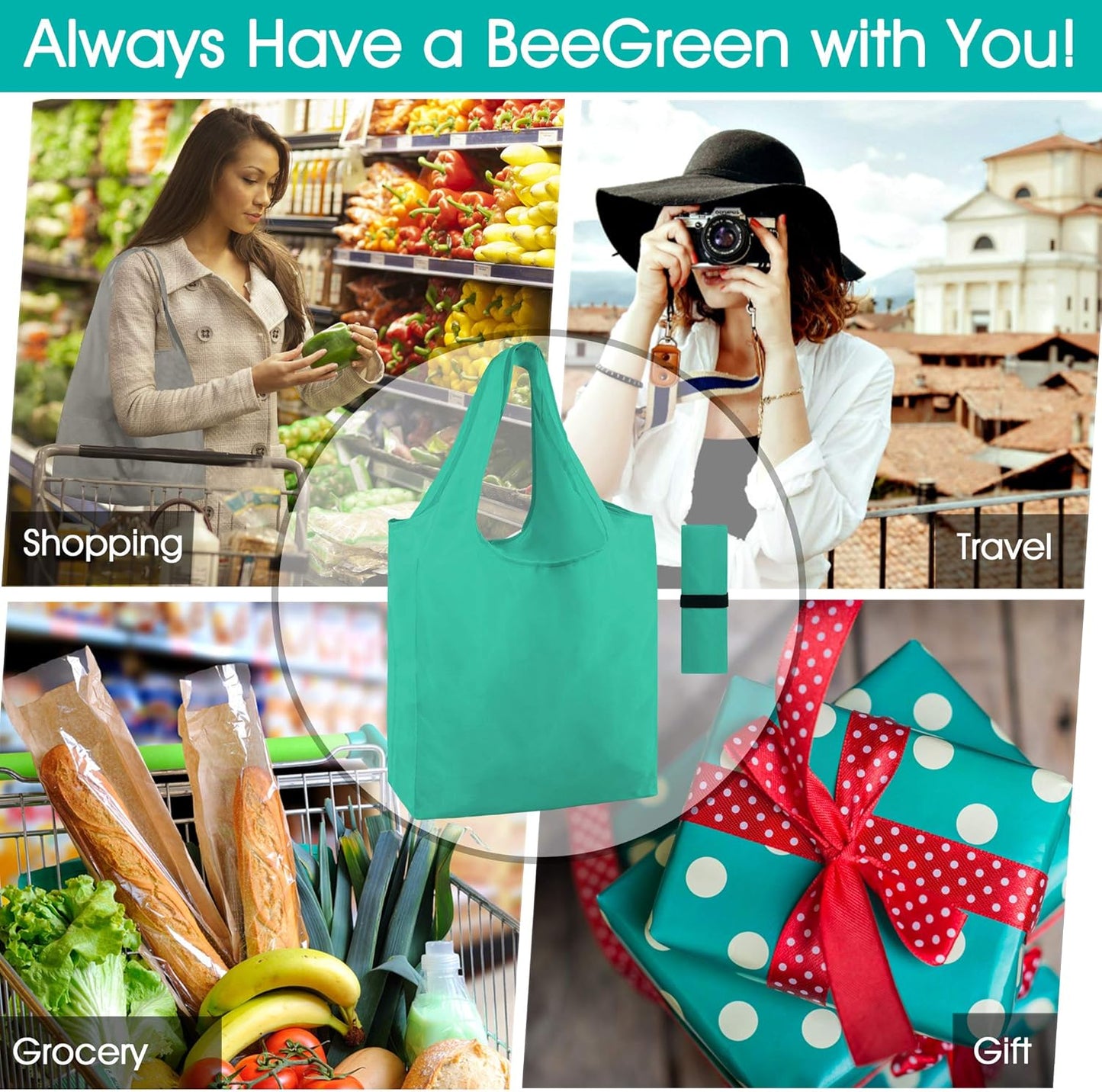 Reusable-Grocery-Bags-Foldable-Machine-Washable-Reusable-Shopping-Bags-Bulk Colorful 10 Pack 50LBS Extra Large Folding Reusable Bags Totes w Zipper Storage Pouch Lightweight Polyester Fabric