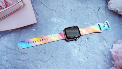 Marble Watch Band Compatible with Apple Watch, Soft Silicone Strap Adjustable Replacement for Iwatch Bands All Series