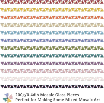 Iridescent Glass Mosaic Tiles for Crafts Bulk, 440Pcs Triangle | Easy DIY Crafting, Small Handmade Art Supplies, Perfect Mosaic Kits for adults,Outdoor Decoration