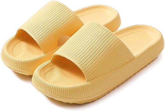 Pillow Slippers for Men and Women - Cushioned Thick Sole Non-Slip Bathroom Slides, Comfort Indoor & Outdoor Shower Sandals