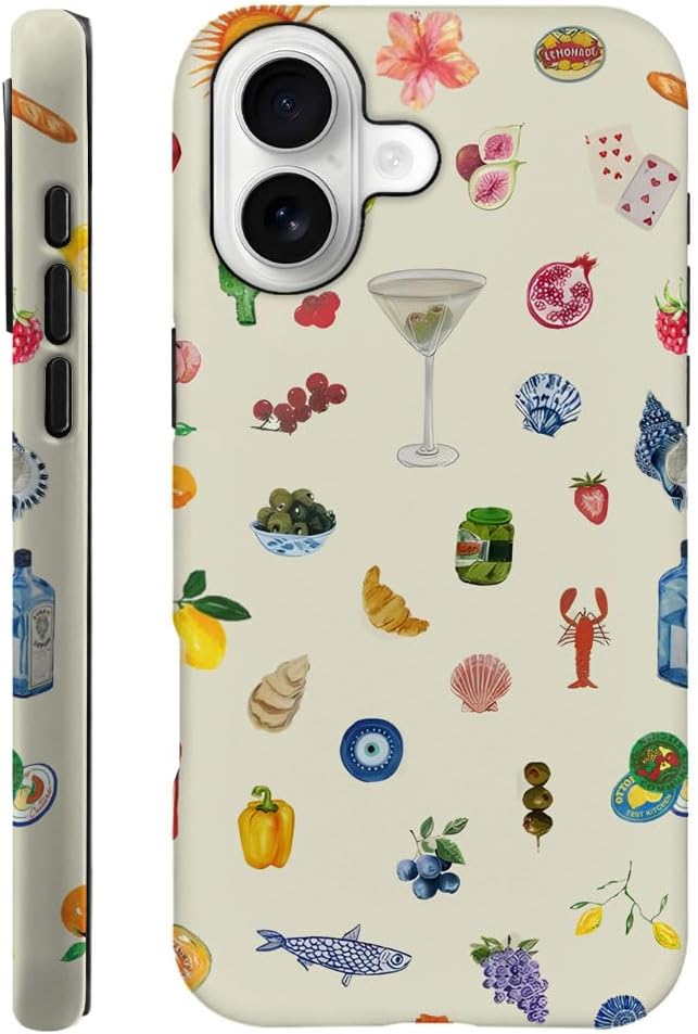 Case Compatible with iPhone 17 - Hybrid Durable Shockproof Phone Cover,Cases for Woman Girl - Lemon Fruit Flower Fish Aesthetic