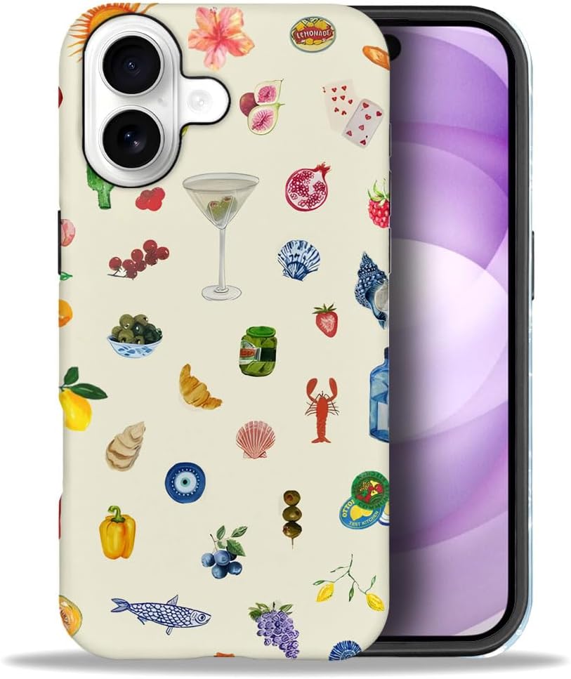 Case Compatible with iPhone 17 - Hybrid Durable Shockproof Phone Cover,Cases for Woman Girl - Lemon Fruit Flower Fish Aesthetic