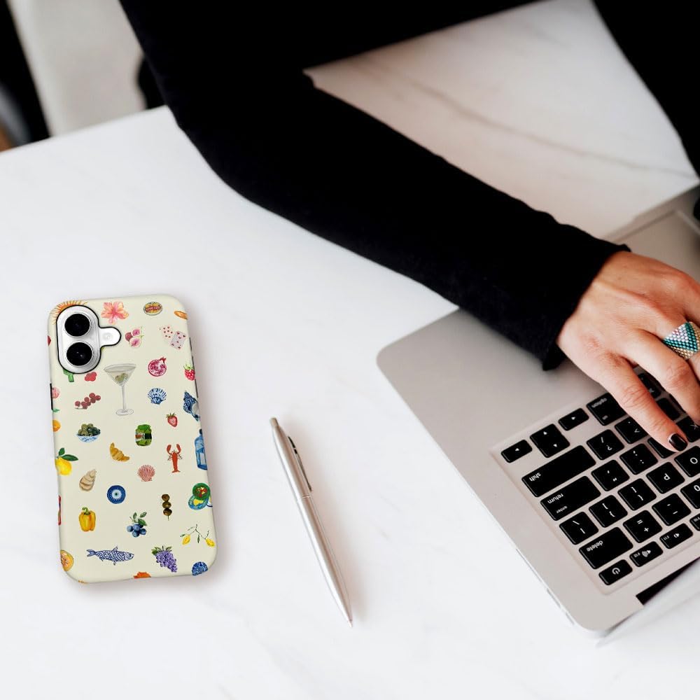 Case Compatible with iPhone 17 - Hybrid Durable Shockproof Phone Cover,Cases for Woman Girl - Lemon Fruit Flower Fish Aesthetic