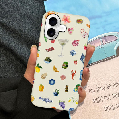 Case Compatible with iPhone 17 - Hybrid Durable Shockproof Phone Cover,Cases for Woman Girl - Lemon Fruit Flower Fish Aesthetic
