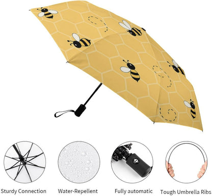 Monster Truck Car Windproof Compact Travel Auto Open/Close Folding Sun Rain Umbrella - Black Collapsible Portable