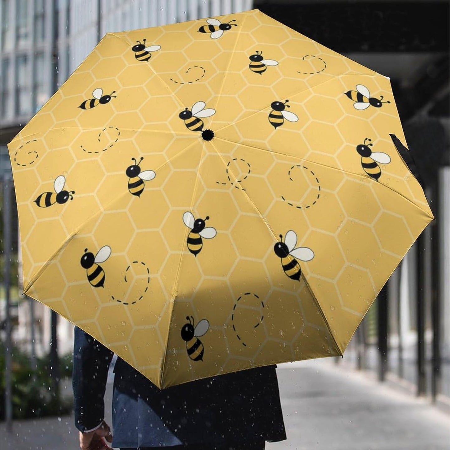 Monster Truck Car Windproof Compact Travel Auto Open/Close Folding Sun Rain Umbrella - Black Collapsible Portable