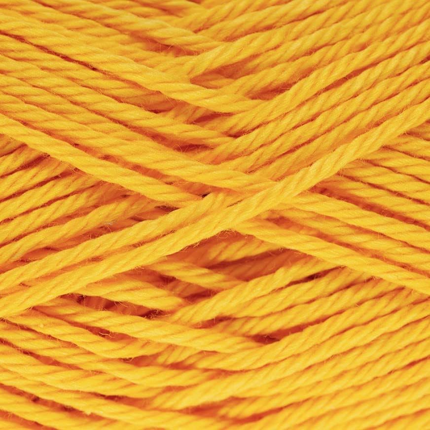 Royal Cotton, 100% Mercerized Giza Cotton Yarn, Dark Yellow | soft, silky sheen, super fine, fingering 1, sock weight, 50 g, 137 yds, baby clothes, summer tops