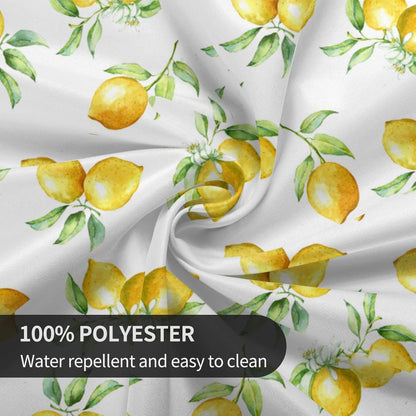 Lemon Tablecloth Round 60 Inch Summer Yellow Fruit Table Cloth for Home Kitchen Dining Table Decor
