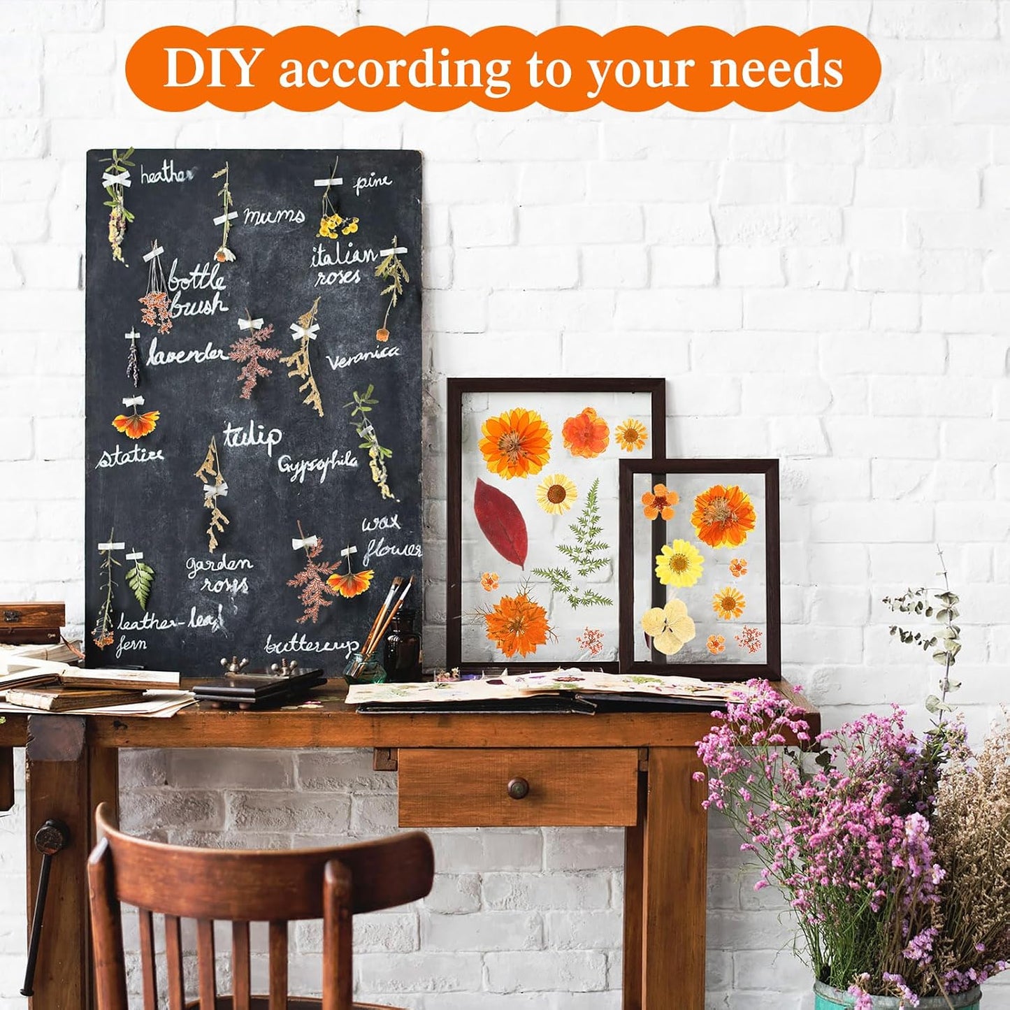 167 Pcs Real Dried Pressed Flowers Natural Dried Flowers Colorful Daisy Mixed Wildflowers Leave for DIY Candle Resin Nails Jewelry Pendant Crafts Floral Art(Yellow,Bright Style)