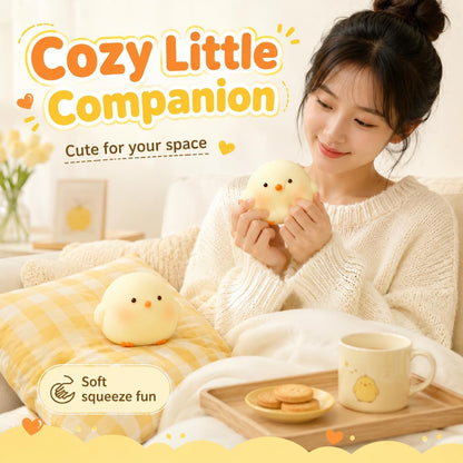 Cute Chick Squishy Toy, 1PACK Soft Slow Rising Squeeze Figure, Yellow Kawaii Animal Fidget Toy for Desk Decor, Party Favor, Small Gift, One Piece