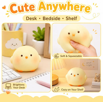 Cute Chick Squishy Toy, 1PACK Soft Slow Rising Squeeze Figure, Yellow Kawaii Animal Fidget Toy for Desk Decor, Party Favor, Small Gift, One Piece