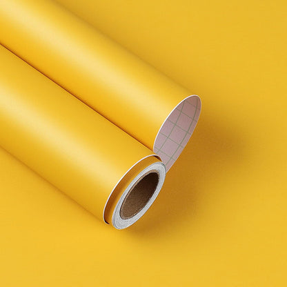 Yellow Peel and Stick Wallpaper Contact Paper for Countertops for Kitchen cabinets Stick on Wall Mural Solid Color Contact Paper Classroom Vinyl Adhesive Wallpaper for Bedroom 17.7x80 Inch