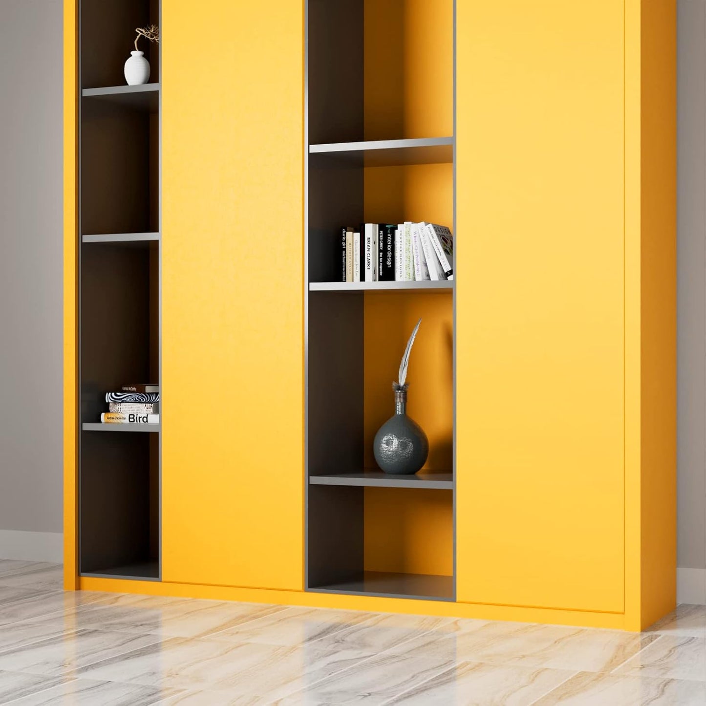Yellow Peel and Stick Wallpaper Contact Paper for Countertops for Kitchen cabinets Stick on Wall Mural Solid Color Contact Paper Classroom Vinyl Adhesive Wallpaper for Bedroom 17.7x80 Inch