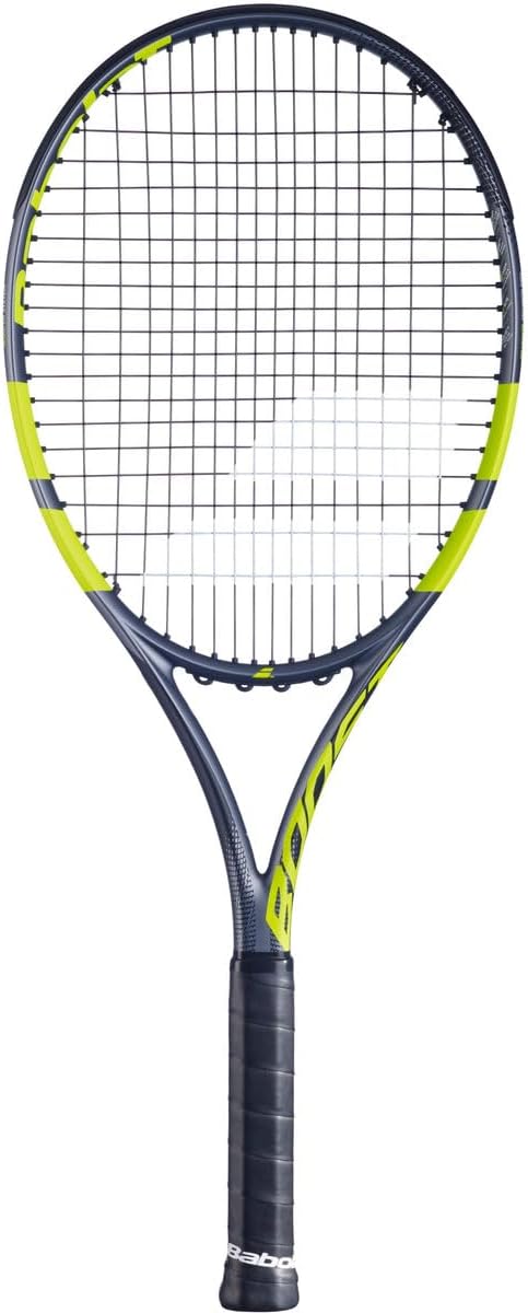Boost Aero Strung Tennis Racquet, Grey Green/Yellow